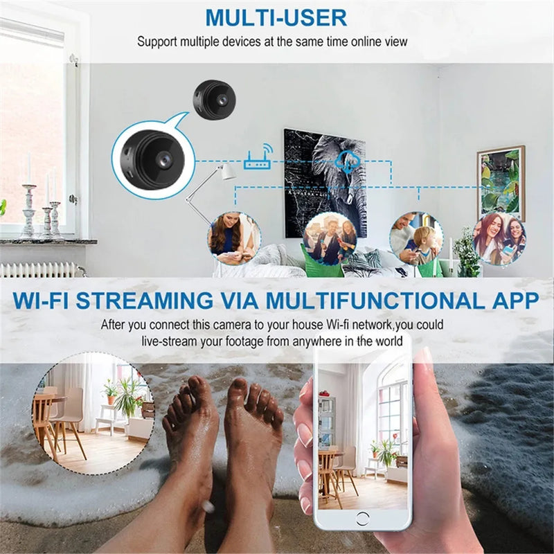Magnet A9 Mini Wireless Security Camera WiFi 720P HD Mini Voice Cameras for Home Security Battery Operated Surveillance Camera