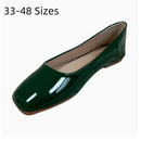 Lady Simple Plain Big Square Toe Flats Patent Leather Mirror Dough Shoes Green White 48 47 48 45 29cm Slip-on New Arrivals 2024