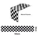Black white racing tablecloth checkered flags racing car table cover plates cups race Track racing birthday party decor supplies