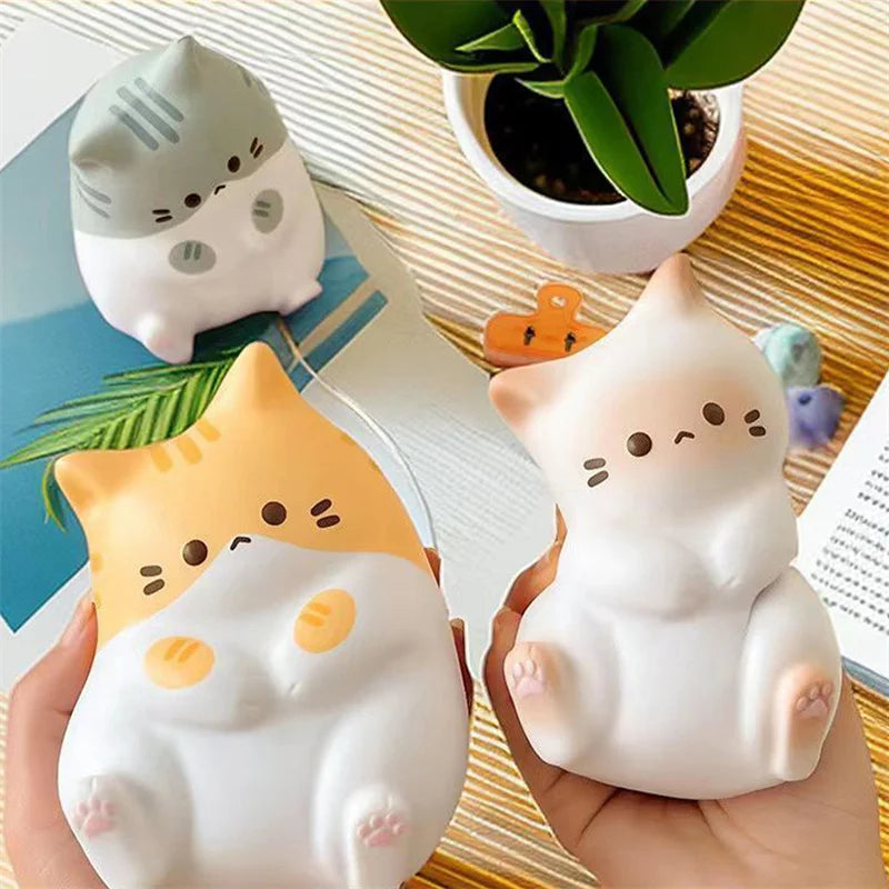 Kawaii Cat Stress Relief Squishy Toy PU Slow Rising Squeeze Antistress Ball Cartoon Table Ornaments Birthday Gift For Girls