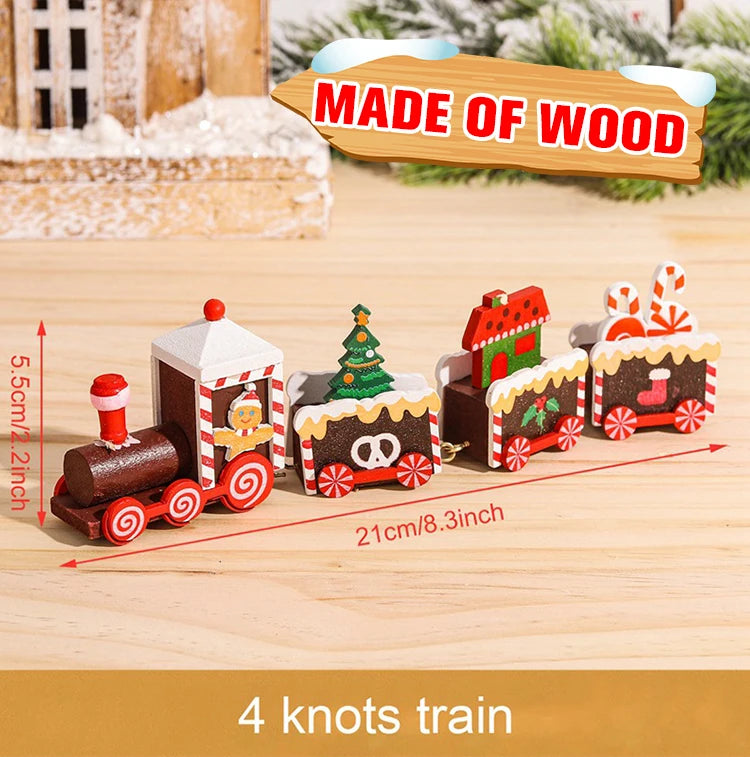 Wooden/Plastic Train Christmas Ornament Merry Christmas Decoration For Home 2024 Xmas Gifts Noel Natal Navidad New Year 2025