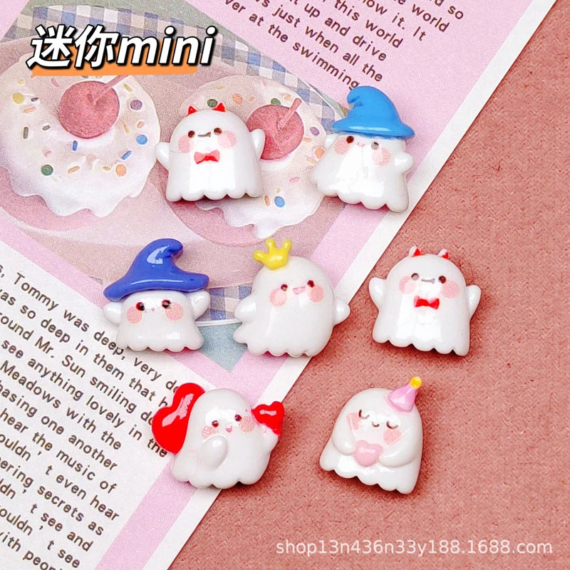 20 Pcs Cute Bright Surface Interesting Cartoon Halloween Ghost Series Resin Scrapbook Diy Jewelry Wedding Hairpin Accessories