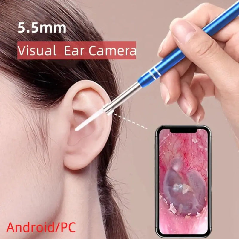 5.5MM HD Visual Ear Endoscope 3 in 1 USB Otoscope Ear Wax Cleaning Inspection Camera Tools for Android Phone PC