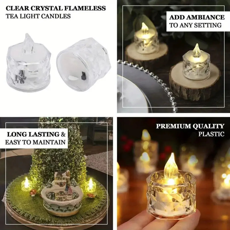 24pcs LED Electronic Candle Lights Battery Powered Flameless Candle Lamp For Valentine Christmas Wedding Party Home Decoration