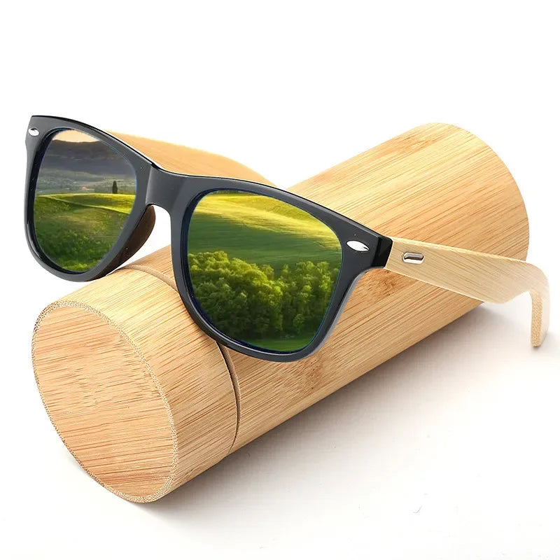 Fashion Wood Men's Ultraviolet Sunglasses Classic Male Driving Riding UV400 Sports Sun Glasses Eyewear Wooden Bamboo Eyeglasses