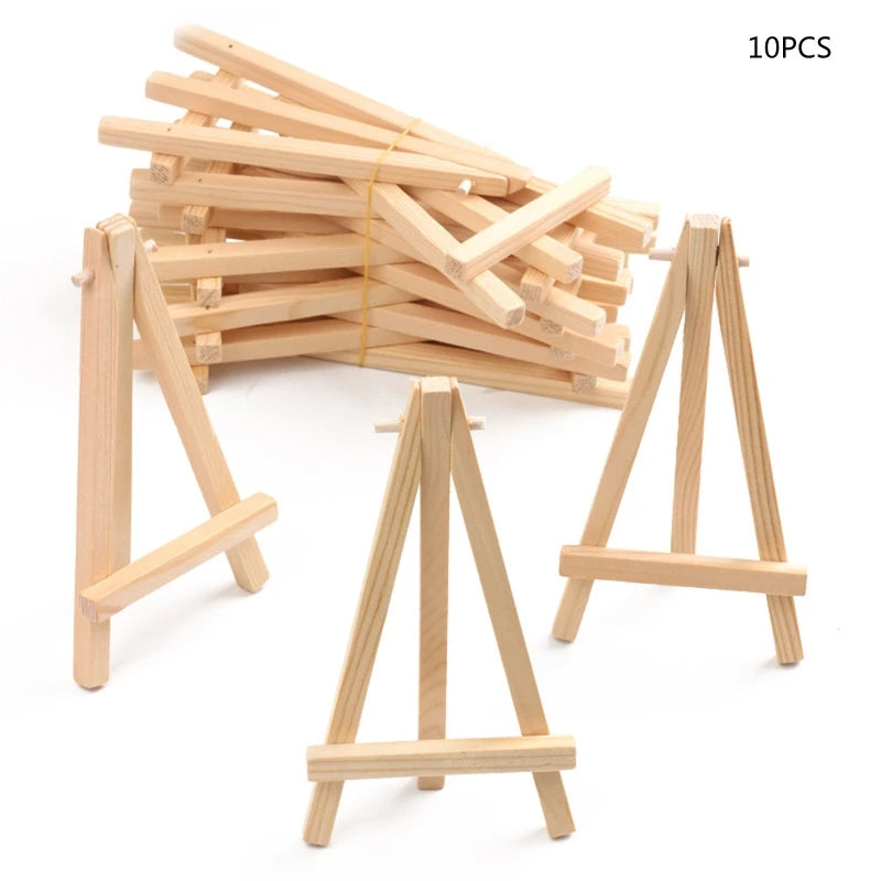 10PCS Small Desk Easels Canvas Painting Holder Wooden Tripod Easels Tabletop Display Stand for Photo Chalkboard Signs