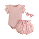 Toddler Girls 2-Piece Outfit Sleeveless Top with Polka Dot Shorts and Matching Headband Set for Summer Fun