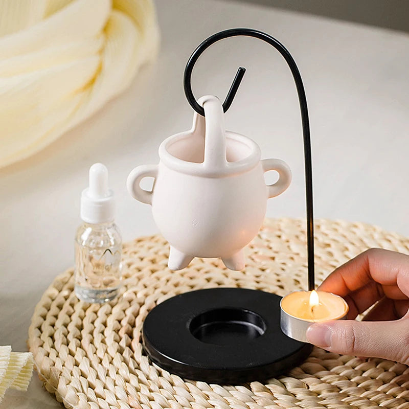 Ceramic Essential Oil Burner Melt Gifts Furnace Warmer Tealight Candles Holder Diffuser For Living Room Housewarming Home Decor