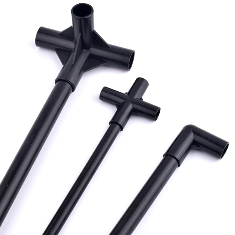 I.D 8/12/16/19mm Black Plastic Pipe Connector DIY Shelf Water Tube Joint Tent Fixed Connector Tee Four Way Elbow Straight Joint