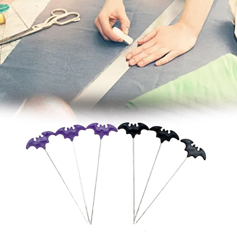 50/100pcs Dressmaking Pins Embroidery Patchwork Pins Accessories Halloween Bat Sewing Needle DIY Sewing Tools Decoration