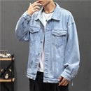 2022 Denim Jacket Men Hole Retro Motorcyle Basic Coat Streetwear Hip Hop Bomber Jacket Cowboy Men's Jean Jacket Chaqueta Hombre