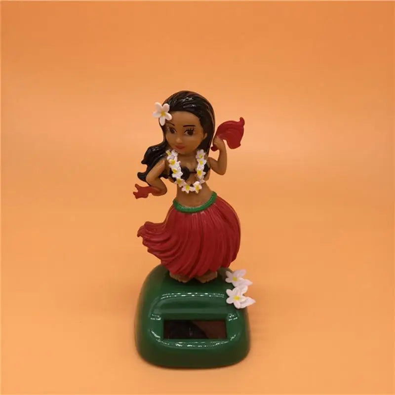 Solar Powered Dancing Hawaiian HulaGirl For Table Decoration Shaking Head Doll Dashboard for Car Dashboard Office Home