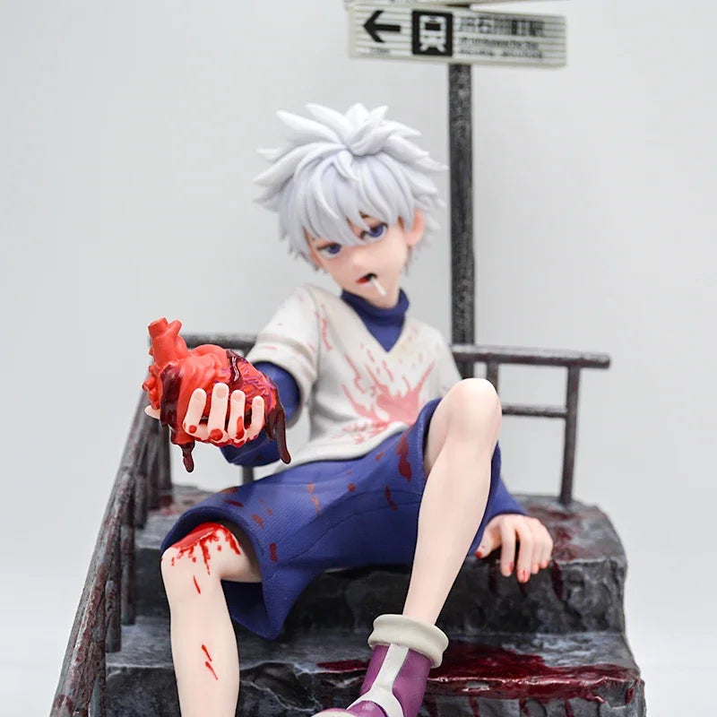 34cm Hunter x Hunter Anime Figure Killua Zoldyck Action Figure Gon Freecss Figurine GK Statue Collectible Model Doll Toys Gifts