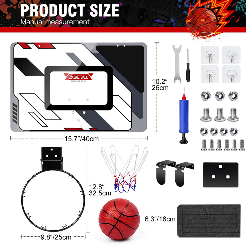 Mini basketball hoop - children's indoor mini basketball frame, backboard basketball set for bedroom, sports game accessory