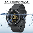 GOLDENHOUR Fashion Outdoor Sport Watch Men Multi-functional Alarm Clock Chrono 5Bar Waterproof Digital Watch Silicone  Strap