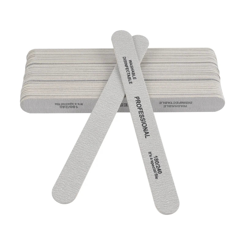 10pcs/lot Sandpaper Nail File for gel nails 180/240 Professional Manicure Buffer Pedicure Double-sided set de limas Nail Tools