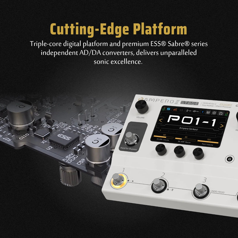 HOTONE Ampero II Stage Touch Screen Guitar Bass Amp Modeling IR Cabinets Simulation Multi-Effects Pedal Dual Effect Chains