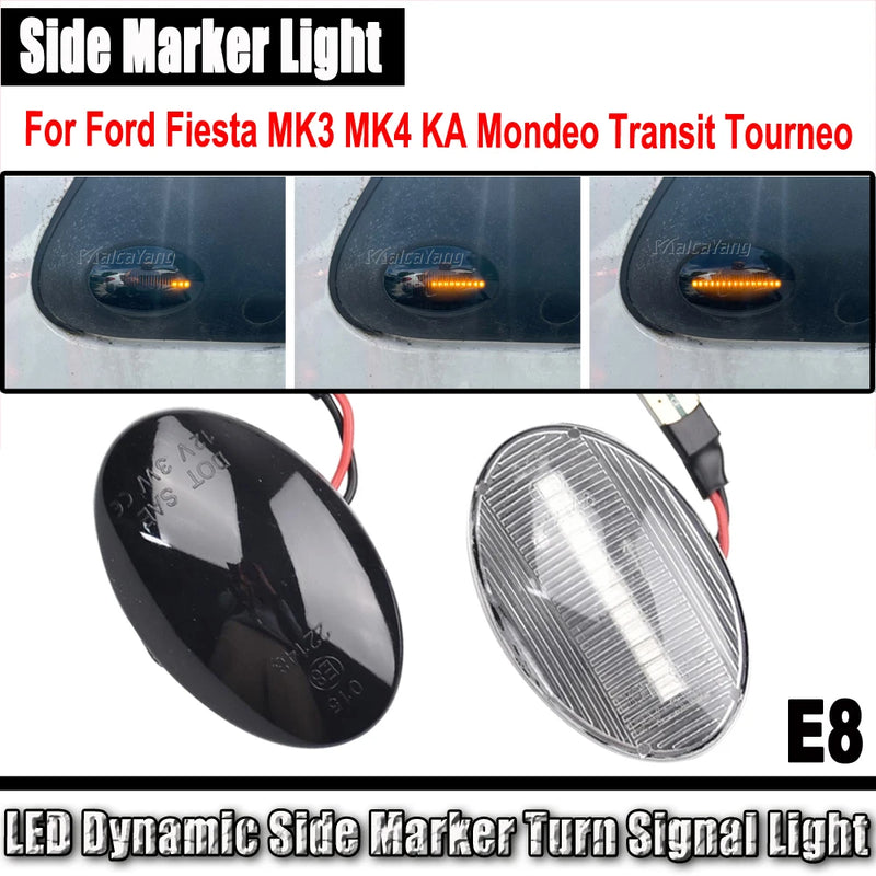 LED Dynamic Side Marker Light Flowing Turn Signal Blinker For Ford Fiesta MK4 1995-2001 KA 1996-2008 Transit 1995-2000