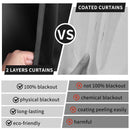 Solid 100% Blackout Curtain for Living Room Grommets Top Thermal Insulated Light Blocking Curtain Drapes for Home Patio Privacy