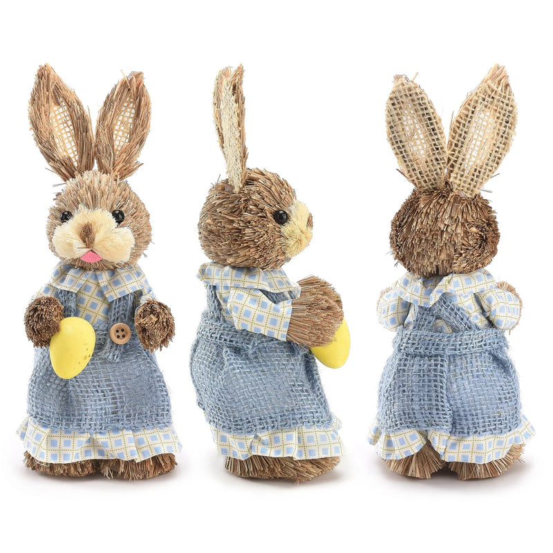 2PCS Straw Rabbit 2025 Easter Bunny Ornament Party Decorations Holiday Home Garden Wedding Decor Crafts Photo Props 25/35cm