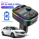Car Charger Bluetooth-Compatible Dual USB Type C Hands Free Wireless Car Kit Hands-Free MP3 Player Radio Auto Radio FM Modulator