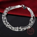 Hochwertiges Armband aus 925er Sterlingsilber, 20 cm, 5-reihige Perlenkette für Damen, Herren, modisches Geburtstagsgeschenk, Schmuck