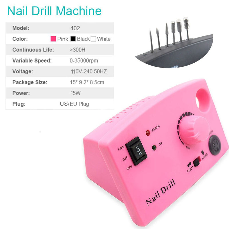 3 Color Nail Drill Machine 35000RPM for Electric Manicure Drill Machine&amp; Accessory With Milling Cutter Electric Nail File