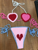 Lady's Cute Crochet Bikini Set 2 Pieces Bathing Suit Sexy Micro Bikinis 2024 Ties Swimsuit Thong Swimwear Women Swimming Suit