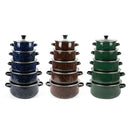 Europe and the United States enamel set pot five sets of enamel soup pot two ears pot black green blue brown pitted pot