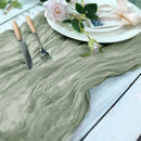 1PCS 10FT Dusty Sage Green Gauze Cheesecloth Boho Table Runner Wedding Party Event Decoration