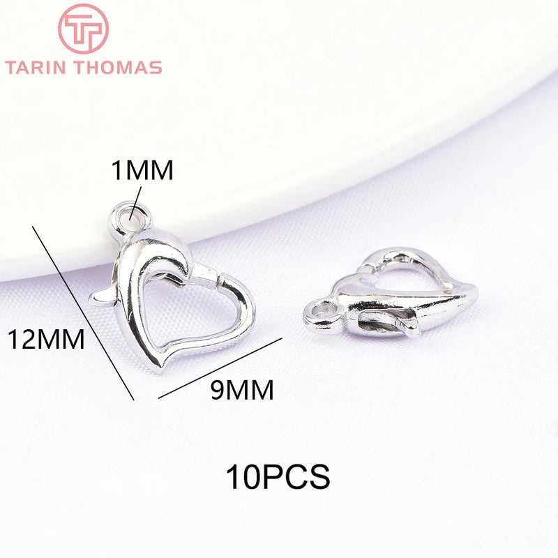 (3310) 15.6x9.6MM Hole 2MM 24K Gold Color Brass Lobster Clasps for Charms Pendants High Quality DIY Jewelry Making Findings