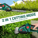 Gisam 2 in 1 Electric Hedge Trimmer 20000rpm Handheld Household Lawn Mower Garden Scissors Power Tool For Makita 18V Battery Pin