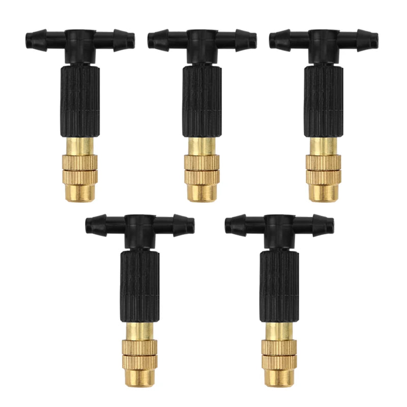5-100Pcs Outdoor Misting Cooling System Garden Irrigation Watering 1/4'' Brass Atomizer Nozzles 4/7mm Hose Garden Sprinkler Head