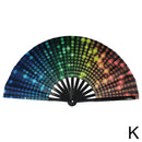 Classic Folding Fan Hand Fans Rainbow Home Print Bamboo Bone Cooling Handheld Festival Performance Dance Crafts Gift 33cm