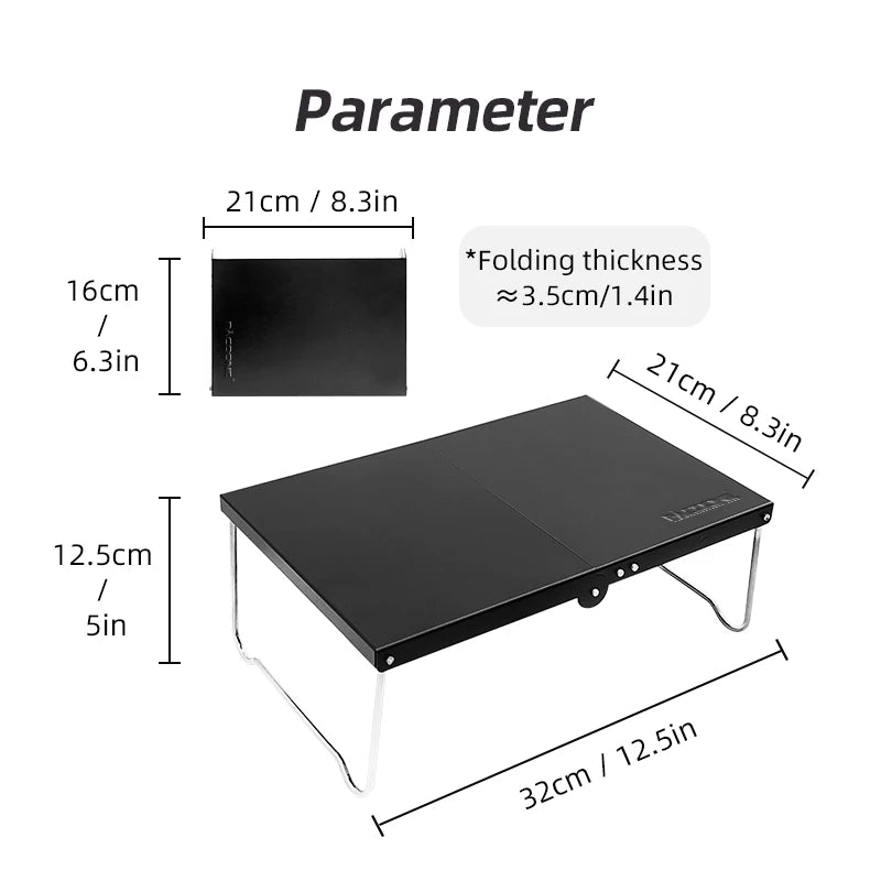 PACOONE Camping Portable Foldable Table Small Coffee Tables Ultralight Outdoor Hiking Picnic Table MDF Mini Folding Table New