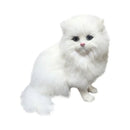 Realistic White Persian Cats Stuffed Toys Simulation Cat Dolls Table Decor Gift for Kids Boys Girls Easter Xmas Gift