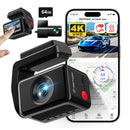 REDTIGER A4 Dashcam vorne und hinten 4K Dashcam Fahrtenschreiber für WiFi GPS Auto DVR für 24H Parkmodus Black Box fürs Auto