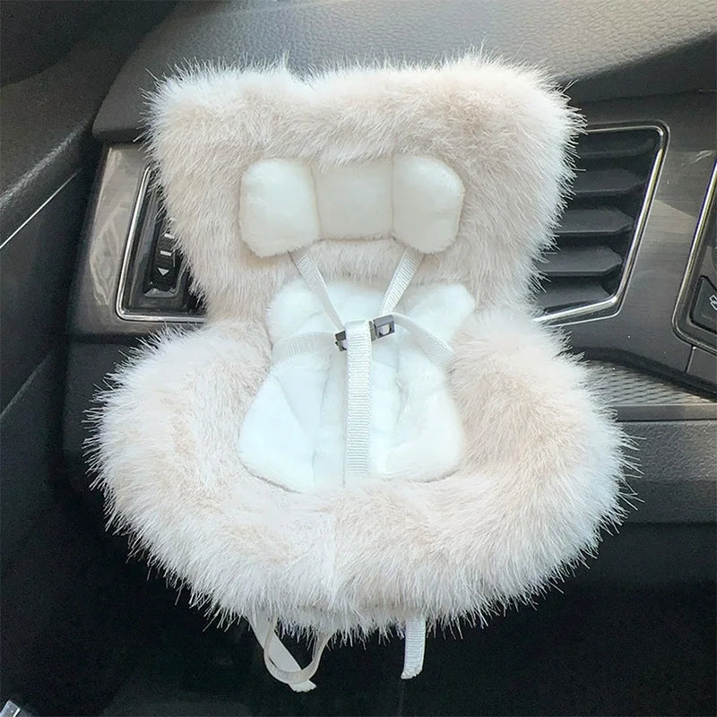 Doll Seat with Air Vent Clip and Desktop Stand Mini Plush Doll Safety Seat Car Ornament for 17cm Plush Dolls
