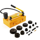 SucceBuy 15Ton Hydraulic Knockout Punch Driver Kit 1/2"-4"w 10Dies Carbon Steel Sheet Hole Opener Repair Tool Manuel Hole Digger