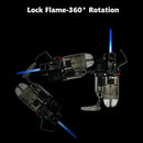 5 Pack of Cool Jet Flame Torch Lighter Refillable Butane Windproof   Design with Keychain and Flame Fixed Lock(Without Butane)