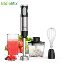 BioloMix 1000W 4-in-1 Immersion Hand Stick Blender Mixer Vegetable Meat Grinder 500ml Chopper Whisk 600ml Smoothie Cup