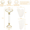 White Crystal Jade Roller Set Anti Wrinkles Face Lift Gua Sha Massager Facial Massage Tool Natural Stone Roller Kit Beauty Care