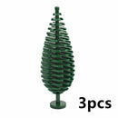 City House Accessories MOC Bricks 3471 2435 6064 Plant Tree Pine Prickly Bush 2x2x4 Green Grass Building Bricks Creative Toys