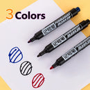 6Pcs/Set Permanent Marker Pen Fine Point Waterproof Ink Thin Nib Crude Nib Black Blue Red Ink 1.5mm Fine Color Marker Pens