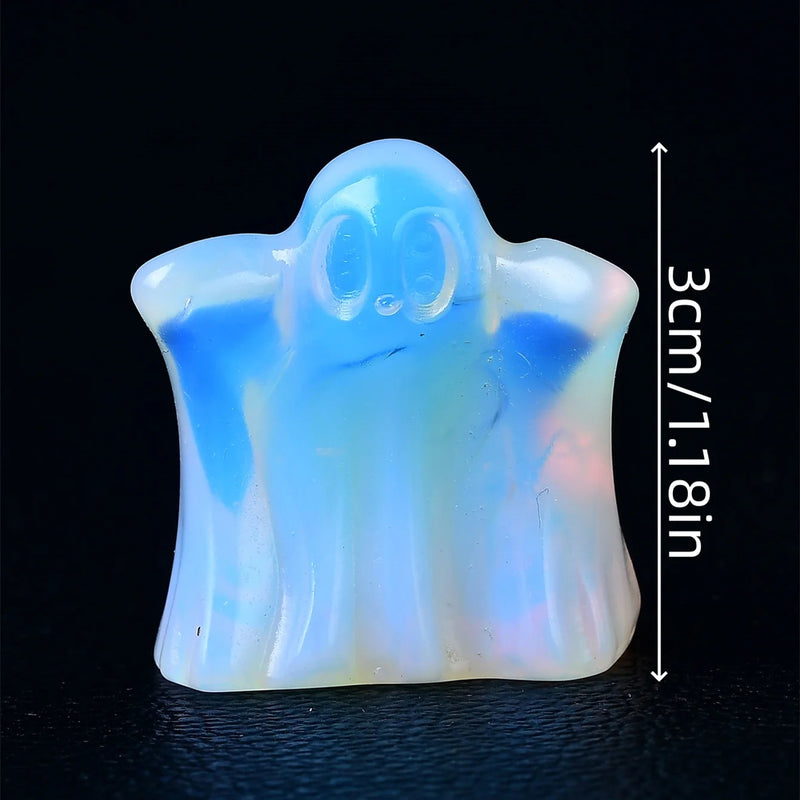 1pc Crystal carved ghosts, Halloween decorations, Halloween meditation stone gifts suitable for home decor.