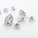 KNOBSPIN D VVS1 Smaragdgeschliffene Moissanit-Ohrringe s925 Sterlingsilber mit 18 Karat Weißgoldplattierung Ohrringe für Damen Edler Schmuck