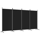 Divider with 4 Panels Black 346x180 cm in Fabric Home decoration products, partition screens, privacy screens