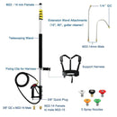 Telescoping Aluminum Pressure Washer Wand 24FT Extension with 5 Spray Nozzles & Gutter Cleaner Attachment