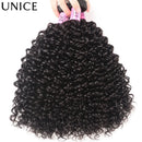 UNice Hair Curly Hair Bundles Unprocessed Natural Color 10A Grade 100% Human Hair 1/3/4 PCS Deal