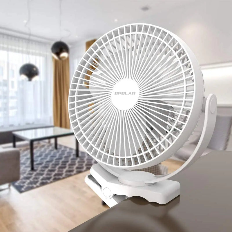 8-Inch Rechargeable 10000mAh Battery Operated Clip on Fan，Air Circulating USB Fan，for Home Office Car Outdoor Travel Treadmill